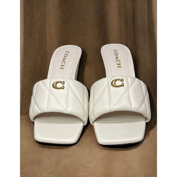 NWOT Coach CP910 Emma Quilted Wedge Sandal Size 8B - Picture 4 of 10